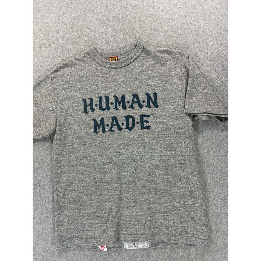 Human Made Premium Screened Logo Crew Tee Shirt (Men's Large) Gray